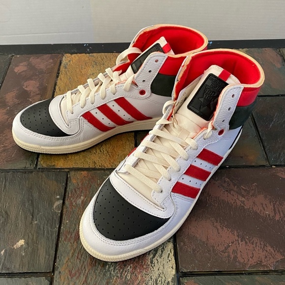 NWOT Adidas Originals Men\'s White Red Black Top Ten PB Sneakers Shoes Size 11.5 main image 7